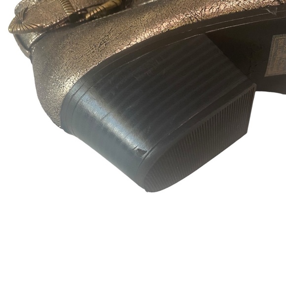 QUPID - SIZE 7 - BRONZE ANKLE BOOTIES - I SIDE ZIP - WESTERN FLARE BUCKLE - S3 - Picture 15 of 15